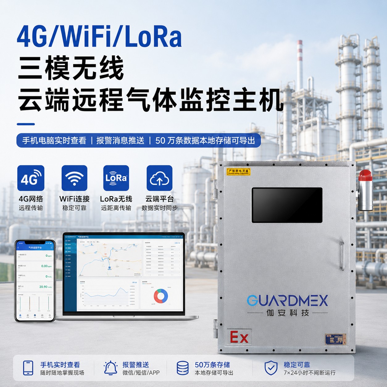 防爆型64路气体智能报警控制主机